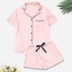 thumbnail image 2 of Gibobby conjuntos de pijama de calidad Pijamas de mujer Pijamas de talla grande Pijamas de seda de imitación Conjunto de ropa de casa informal sexy de verano para mujer Estilo delgado (Rosa, S), 2 of 3