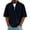 Navy, variant on Quarter Zip Shirt for Men Half Sleeves Elbow Length Tshirt Ribbed Knit Workout Tee Tops Casual Lightweight Spring Summer Tees Navy XXXL