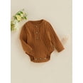 thumbnail image 3 of Bagilaanoe Newborn Baby Girl Boy Knit Rompers Sweater Long Sleeve Bodysuits 3M 6M 12M 18M 24M Infant Casual One Piece Short Jumpsuit, 3 of 8