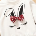 thumbnail image 3 of Esaierr Baby Newborn Girls 2Pcs Cotton Sweatshirt Outfits Long Sleeve Crew Neck T-Shirt Tops Rabbit Printed Long Pants Toddler Clothing Sets, 3 of 6