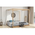 thumbnail image 6 of Imerelez Canopy Platform Bed with Support Legs, King Size, Natural, 6 of 9
