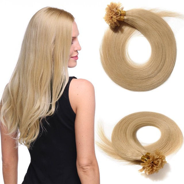 Colle Invisible pour Ongles/embouts en U Extensions de Cheveux Humains Doux et Raides 1 Pce/100 Brins