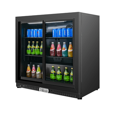 VITLIFE Back Bar Cooler with 2 Sliding Glass Doors, Counter-Height Beverage Refrigerator, 7.5 Cu.Ft., Commercial Fridge w/ LED Lighting & Soft Close