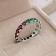 thumbnail image 6 of Round-Cut Lab-Created Ruby and Emerald Full Eternity Wedding Band Ring in 925 Sterling Silver – Vibrant, Elegant, and Timeless Design, 6 of 6
