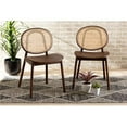 thumbnail image 1 of Baxton Studio C16-Walnut-Beechwood-Rattan-DC Halen Mid-Century Modern Brown Woven Rattan & Walnut Brown Wood Finished Cane Dining Chair Set - 2 Piece, 1 of 1