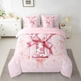 thumbnail image 3 of Castle Fairy Floral Initial 7-Piece Full Dreamy Princess Bow Flower Breathable Girls’ Bedding Set, 3 of 8