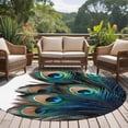 thumbnail image 4 of Retro 8FT Round Area Rugs for Living Room 111 Peacock Feathers Abstract Art Ultra-Thin Non-Slip Round Rugs Machine Washable Low Pile Circle Carpet for Bedroom Kitchen Nursery, 4 of 9