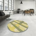 thumbnail image 3 of Ahgly Company Indoor Round Patterned Brass Green Area Rugs, 3' Round, 3 of 6