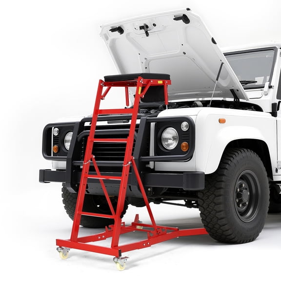 Top Automotive Creeper, 400 LBS Capacity Adjustable Car Creeper (49.2 in-68.9 in) with Locking Wheels & Tool Pouch, High Top Mechanic Creeper for Trucks, Garage Repair