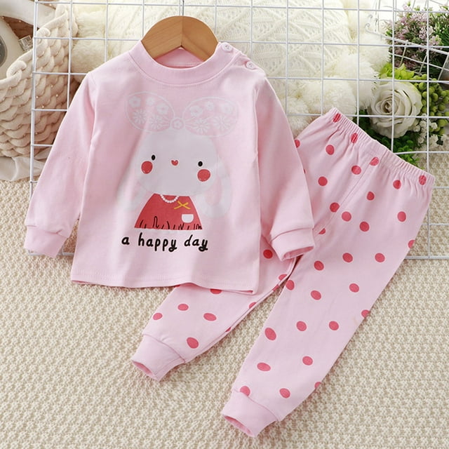 Weiqiqre Ensemble pour Enfants Confortable Nouvelle Mode Décontractée pour Enfants Pyjama Imprimé pour Garçons Manches Longues Col Rond Ensemble Vêtements de Maison pour Bébé
