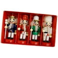 thumbnail image 3 of FVDPWYE Set of 4 Wooden Christmas Nutcracker Handcrafted Sturdy for Table Display Lightweight Xmas Gift Collection Desktop Decoration Multi Color 10cm, 3 of 9