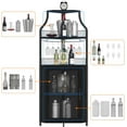 thumbnail image 3 of Corner Bar Cabinet, Wine Bar Cabinet with Glass Holder and Large Storage Space, Corner Liquor Cabinet with Mesh Door and Adjustable Shelf, Black, 3 of 14