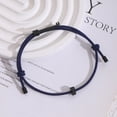 thumbnail image 2 of Unisex Stainless Steel Adjustable Couple Bracelet, Lightweight Skin-Friendly Non-Fading Soft Rope Durable Bracelet, for Lovers Sports Travel Outdoor Activities & Holiday Birthday Gifts(Navy,), 2 of 5