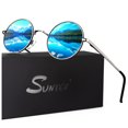 thumbnail image 5 of Sunier Round Sunglasses Retro 70s Polarized Hippie Lennon Metal Frame Men Women, 5 of 9