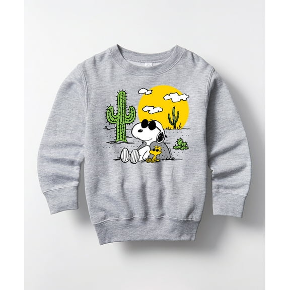 Peanuts - Snoopy & Woodstock - Toddler And Youth Crewneck Fleece Sweatshirt