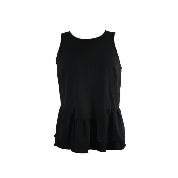 Inc International Concepts Womens Black Layered Peplum Tank Top 0