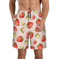 thumbnail image 1 of Balery Strawberries Traje de Baño Estilo Hawaiano para Hombre, Shorts de Secado Rápido con Bolsillos-Small, 1 of 6