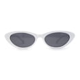 thumbnail image 1 of Womens Classic Mod Soft Cat Eye Plastic Sunglasses White Black, 1 of 4