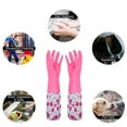 YUEHAO Kitchen Gadgets Rubber Cleaning Household Flock Gloves Latex