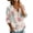 Pink, variant on Women's Patchwork Floral 3/4 Sleeve Blouse - V-Neck Button Down Boho Tunic Top, Lightweight Casual Loose Fit Shirt for Spring Summer Pink L