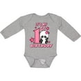 thumbnail image 3 of Inktastic It's My First Birthday with Panda Bear Girls Long Sleeve Baby Bodysuit, 3 of 5