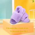 thumbnail image 5 of Ginisom Girls Fuzzy Slippers Kids Furry Open Toe Slippers Slides for Girls Fluffy House Slippers with Elastic Band, 5 of 6