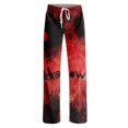 thumbnail image 4 of Domzest Womens Halloween Pajama Pants Halloween Graphic Drawstring Elastic Waisted Pajama Bottoms Wide Leg Cute Pj Bottoms Vermilion XL, 4 of 5
