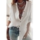 thumbnail image 5 of Mayntop Camisa larga de algodón para mujer con cuello abotonado y manga larga enrollable, blusa tipo túnica informal holgada y lisa, 5 of 5