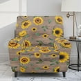 thumbnail image 2 of Xixirimido Sunflower Woodgrain Brown Pattern Recliner Slipcovers 4 Pieces Lazyboy Recliner Chair Cover Non Slip Recliner Couch Covers for Recliner Chair with Storage Pockets Furniture Protector, 2 of 8