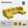 thumbnail image 3 of JULY'S SONG 134.6" Luxury Sectional Sofa Set, Cloud Couch Modular Sectionals for Living Room, Comfy U Shaped Couches and Sofas with Movable Storage Ottoman - Yellow, 3 of 10