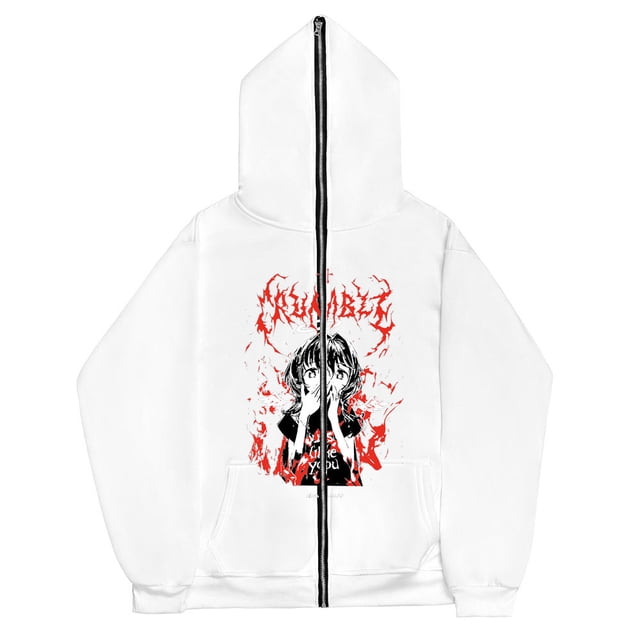 Sudaderas Y2K de chica oscura europea y americana para hombres y mujeres, sudaderas con capucha góticas para parejas, sudadera de Cremallera larga Harajuku
