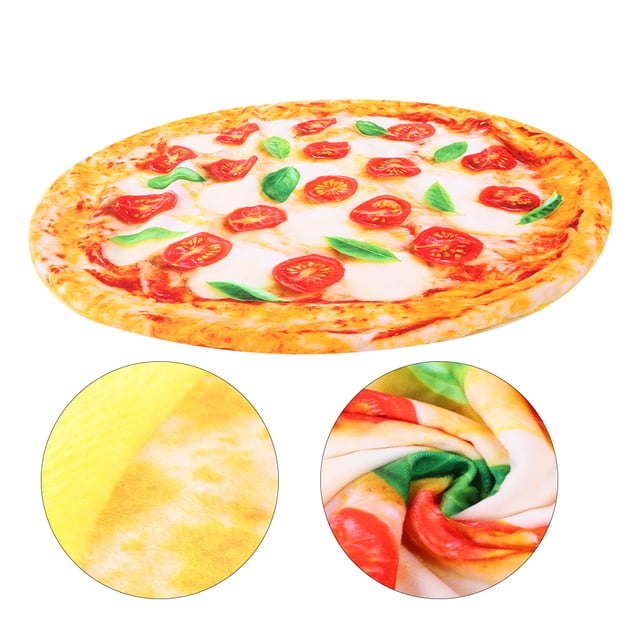 Alfombrilla para perros, suave y lavable, con forma de pizza simulada, cálida y funcional