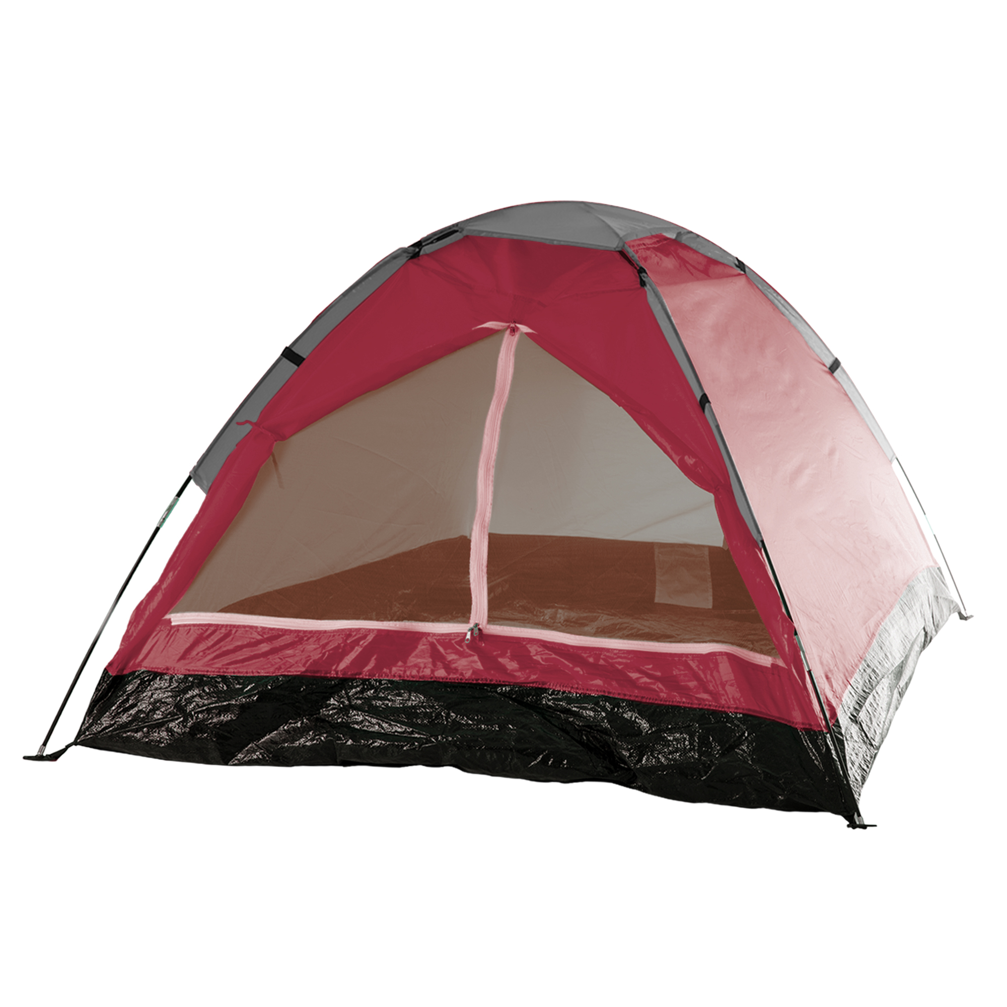 2-Person Tent Dome Tents for Camping with Carry Bag by Wakeman Outdoors (Camping Gear for Hiking Backpacking and Traveling) - RED