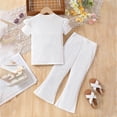 thumbnail image 4 of Cute Flower Short Sleeve T-Shirt and Pants 2Pcs Summer Outfits Set for Toddler Girls, Gift Idea Summer 2Pcs Gift Outfits Set Girls Summer Set 3-8 Years,5-6 Years, 4 of 4