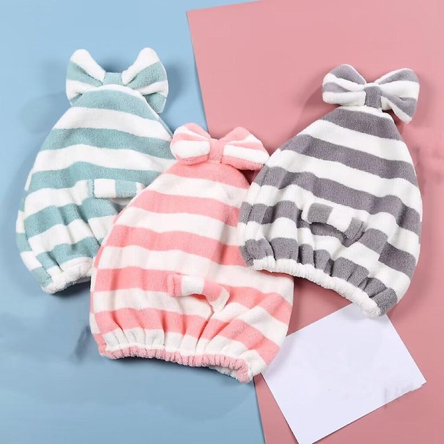 Gorro de toalla de microfibra para el cabello, pañuelo para la cabeza para cabello largo, rizado y grueso con cepillo para el cabello, toallas de secado rápido ultra absorbentes para mujeres