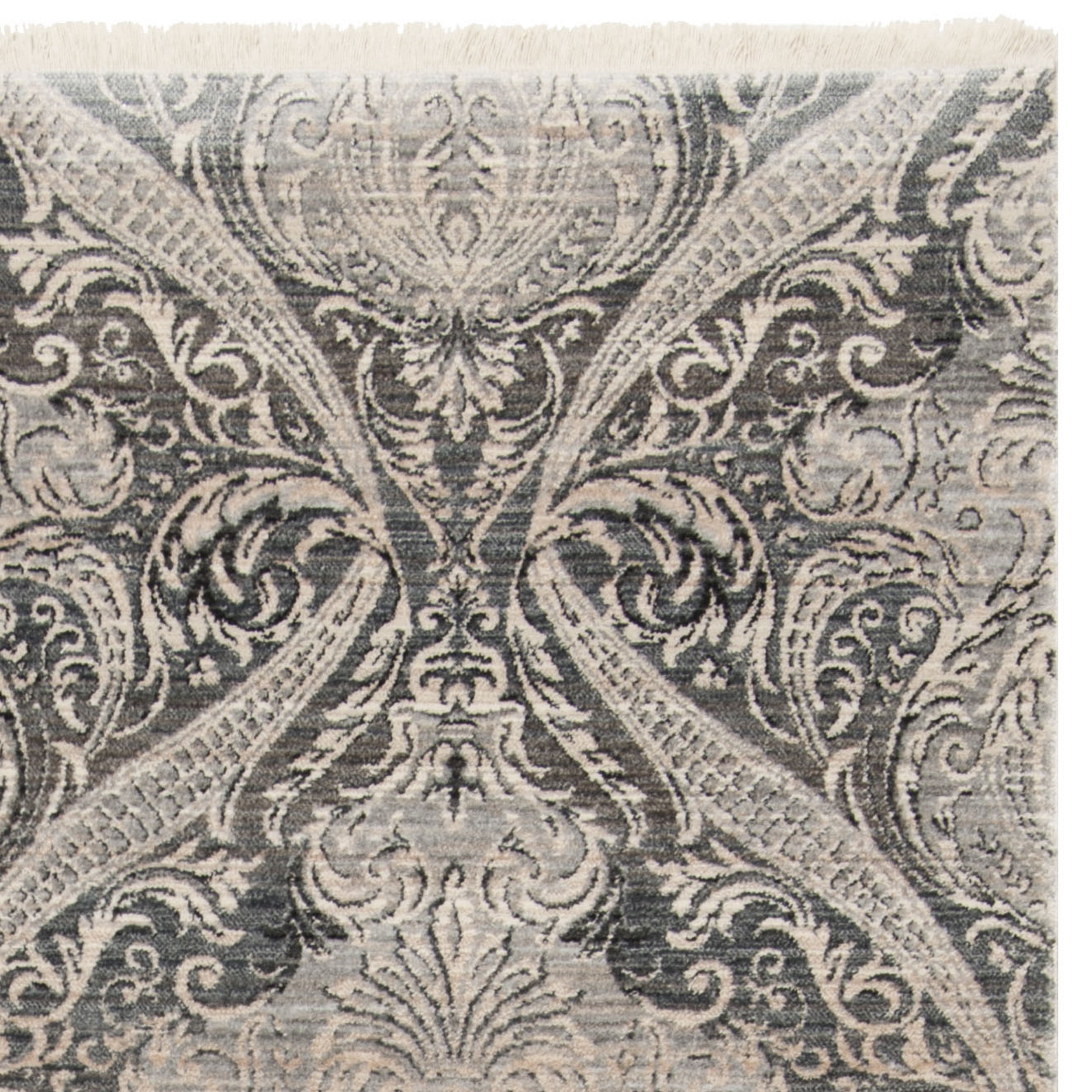 SAFAVIEH Vintage Persian Bear Geometric Polyester Area Rug, Grey/Charcoal, 6' x 9'