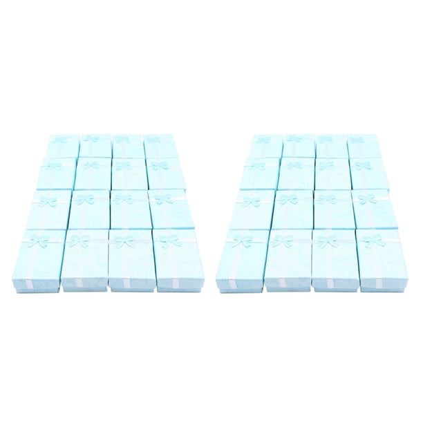 Cajas de Regalo de Joyería de Papel de 32 Piezas para Anillos de Exhibición de Joyería, Pequeños Relojes (Azul )
