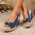 thumbnail image 5 of Byworldtasic Womens Buckle Peep Toe Fashion Sexy Evening Slingback Wedge High Heel Pumps Shoes, 5 of 9