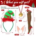 thumbnail image 7 of VETPW Elf Costume, Christmas Elf Hat Christmas Headband Christmas Hairband Elf Ears Fairy Ears Elf Ear Stripe Elf Stockings Elf Tights Christmas Stocking Bell Necklace for Women Christmas Costume, 7 of 7