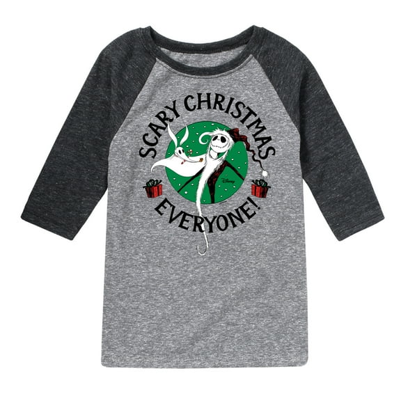 The Nightmare Before Christmas - Scary Christmas Everyone - Toddler And Youth Raglan Graphic T-Shirt