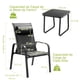 thumbnail image 3 of Set de 3 Muebles de Exterior Costway Mesa Baja Vidrio Templado y 2 Sillas Apilables Negro, 3 of 9