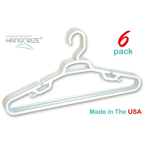 Hangorize? Giant Plastic Tubular Hanger Set (Set of 6), White