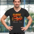 thumbnail image 4 of Vintage Classic 1970 Muscle Car Men's V-Neck T-shirt American Power Legendary V8 Performance, 4 of 7