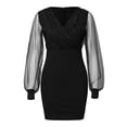 thumbnail image 3 of HXWCHs Robe Grande Fille Robe de Soirée à Paillettes Manches Longues en Maille Élégante Mini Robe de Soirée pour Occasions Festives Noire 9-10 Ans, 3 of 6