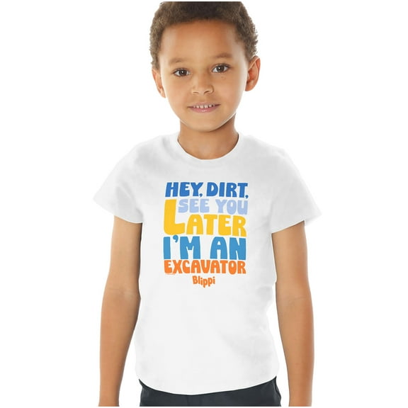 Blippi Excavator Song Kids T Shirt (2) for Toddler Boys and Girls, White