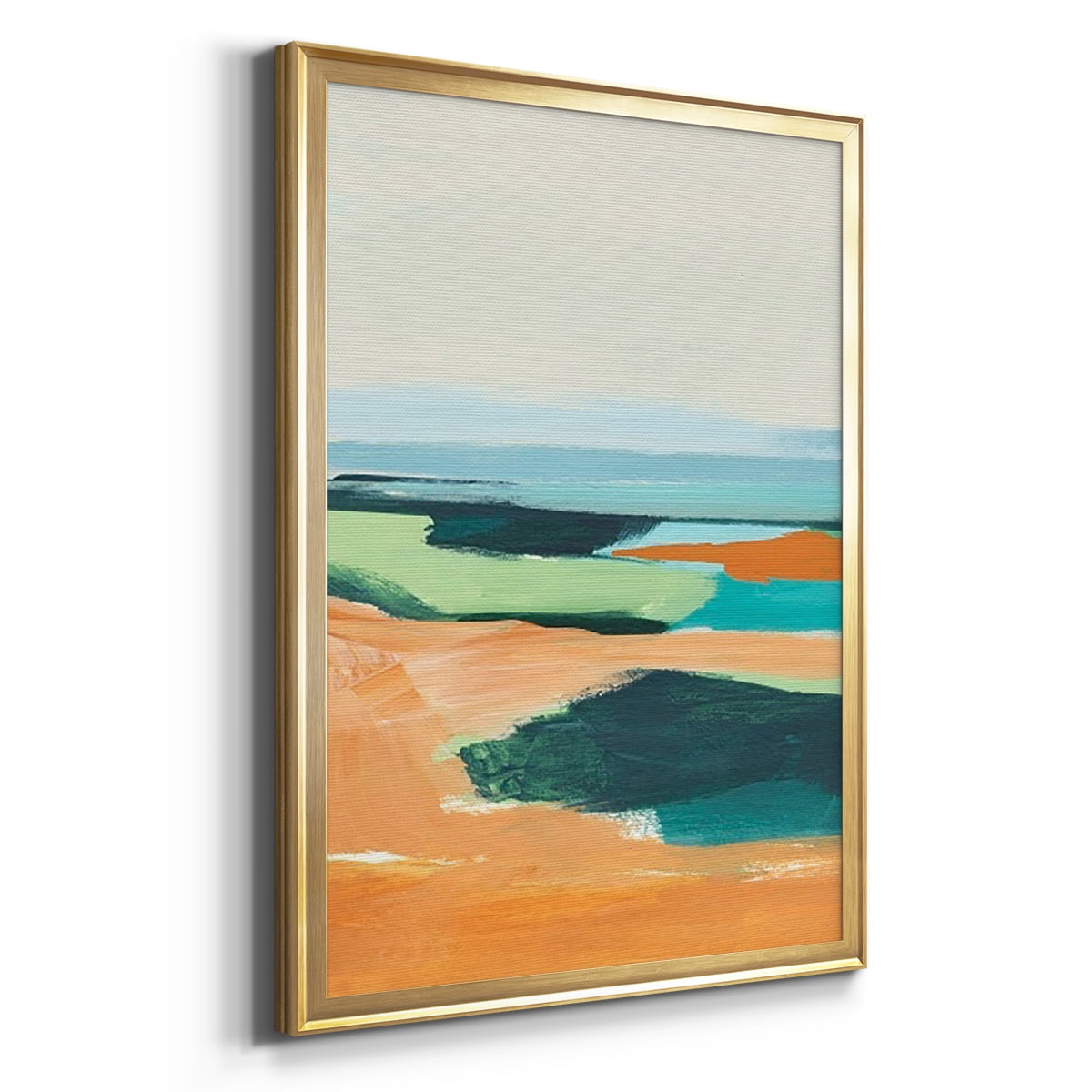 Aqua and Orange II Premium Framed Print, in Gold, Black, or Silver - Ready to Hang