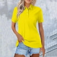 thumbnail image 3 of Collared Shirts for Women, Yigetop Womens Summer Tops Fashion Casual Short Sleeve Button Down Collared T Shirts Loose Fit Blouses Women Polo Shirts for Work Yellow 2XL, 3 of 8