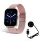 thumbnail image 4 of Hombres Reloj inteligente Digital Bluetooth Compatible con la pantalla Táctil Táctil Reloj de pulsera Fitness Tarifa cardíaca Música Reproductor de música SmartWatch Electronics Pink Steel Correa eigraketly EL005787-01B, 4 of 6