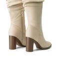 thumbnail image 4 of BURUDANI Women Slouchy Knee-High Suede Boots Pointed Toe, Chunky Block Heel, Side-Zip Pull-On Comfort, 4 of 6