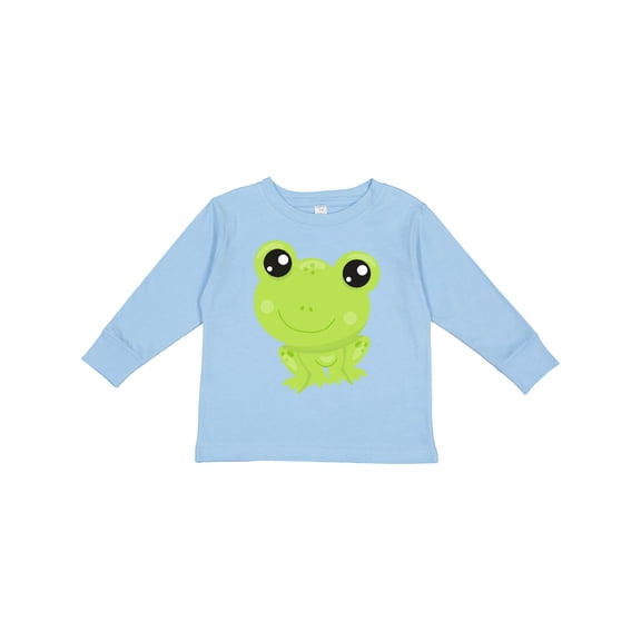Inktastic Cute Frog, Little Frog, Baby Frog, Green Frog Boys or Girls Long Sleeve Toddler T-Shirt
